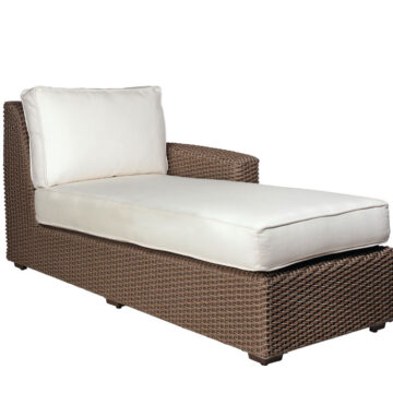 Whitecraft Augusta Wicker Left Arm Facing Sectional Chaise by Woodard