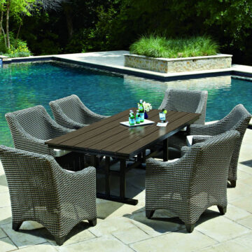 Whitecraft Augusta Wicker Dining Set by Woodard