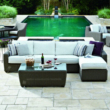Whitecraft Augusta Wicker Lounge Set by Woodard