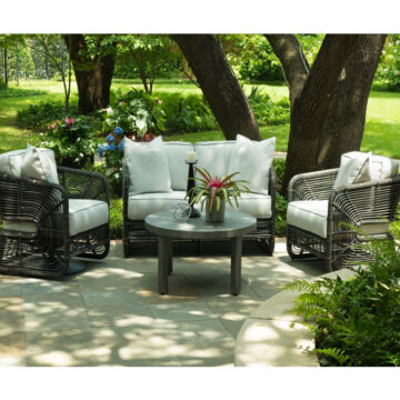 Carver Wicker Cushion Lounge Set by Woodard