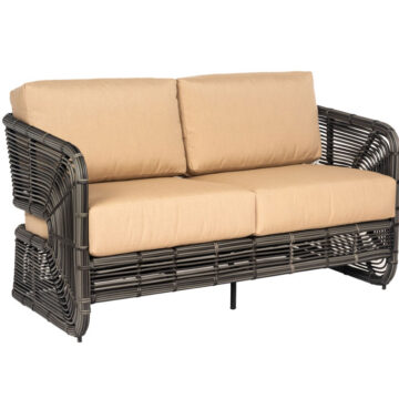 Carver Wicker Cushion Loveseat by Woodard