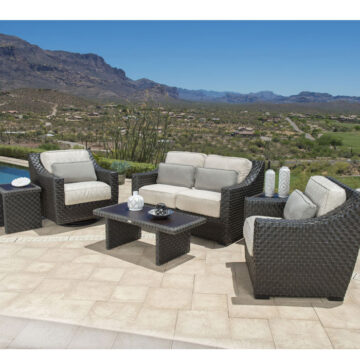 Cooper Wicker Cushion Lounge Set by Woodard