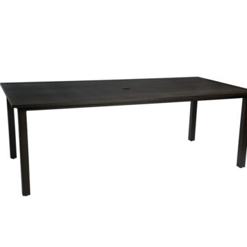 Elemental Aluminum 84 x 42 Rectangular Table with Umbrella Hole by Woodard