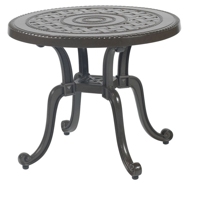 Grand Terrace Cast Aluminum 26" Round End Table by Gensun