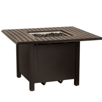 42" Thatch Complete Fire Tables Square Chat Height Fire Table by Woodard
