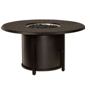 48" Thatch Complete Fire Tables Round Chat Height Fire Table by Woodard