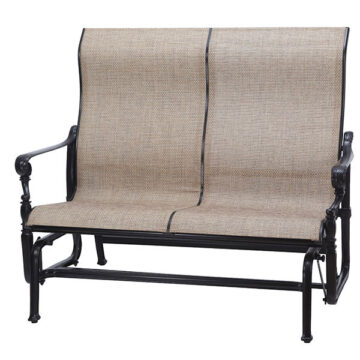 Grand Terrace Cast Aluminum Sling High Back Loveseat Glider by Gensun