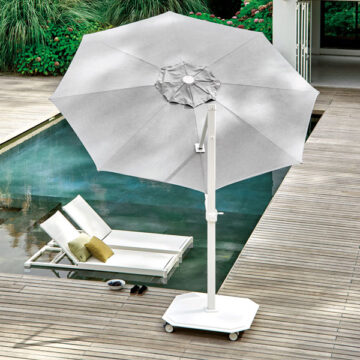 Jardinico 11.5 ft Aluminum Crank Lift Infinite Tilt Octagon Umbrella with Base