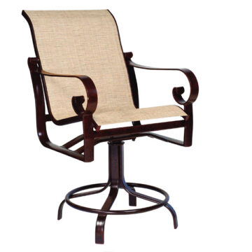 Woodard Belden Sling Aluminum Swivel Bar Stool