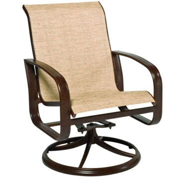 Cayman Isle Sling Aluminum Low Back Swivel Rocker by Woodard