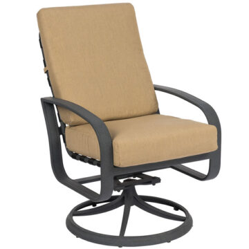 Cayman Isle Cushion Aluminum Swivel Dining Chair by Woodard