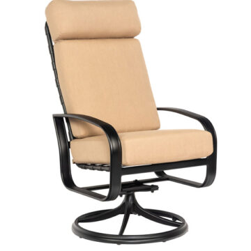 Cayman Isle Cushion Aluminum High Back Swivel Dining Chair by Woodard
