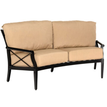 Andover Cushion Aluminum Cresent Loveseat by Woodard