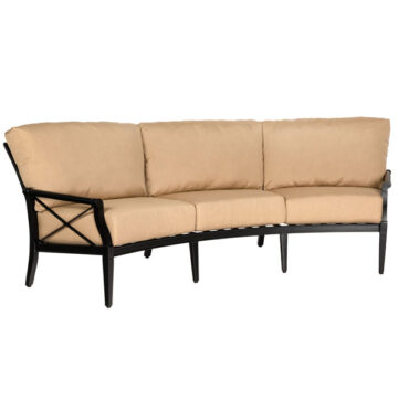 Andover Cushion Aluminum Cresent Sofa by Woodard