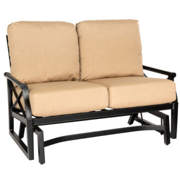 Andover Cushion Loveseat Glider by Woodard