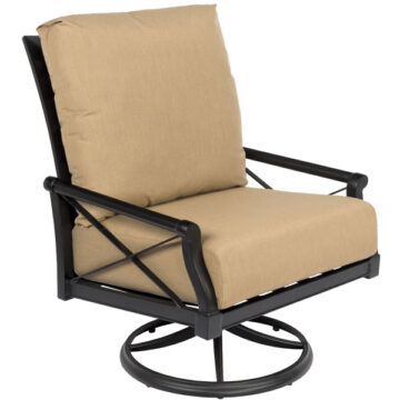 Andover Cushion Big Man's Swivel Rocking Lounge Chair by Woodard