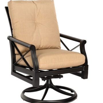 Andover Cushion Aluminum Swivel Dining Chair by Woodard