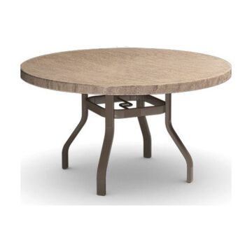 Slate Aluminum 42'' Wide Round Dining No Umbrella Hole Table by Homecrest