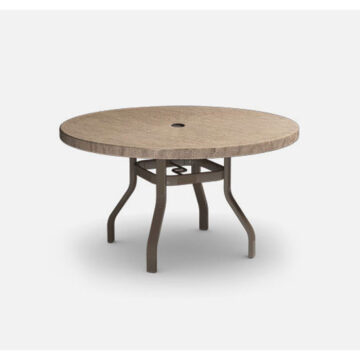 Slate Aluminum 48'' Wide Round Dining Table by Homecrest