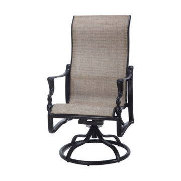 Bel Air Cast Aluminum High Back Swivel Arm Chair by Gensun