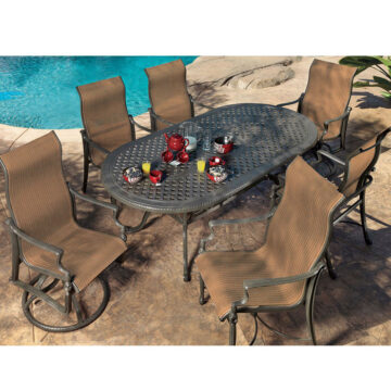 Bel Air Sling Cast Aluminum Dining Set by Gensun