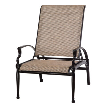 Bel Air Sling Cast Aluminum Recliner Lounge Chair by Gensun