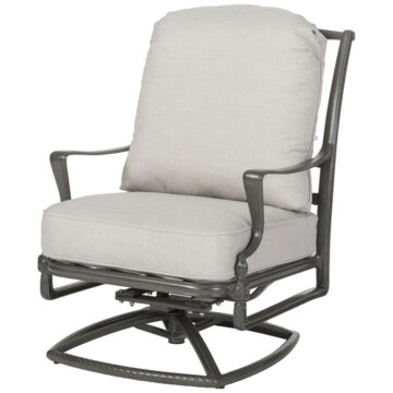 Bel Air Cushion Cast Aluminum High Back Swivel Rocker Chair by Gensun