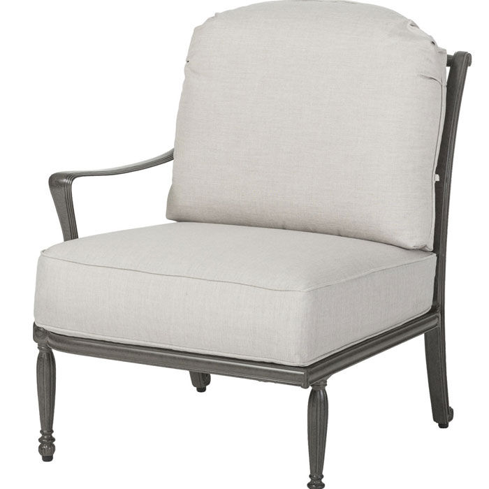 Bel Air Cushion Cast Aluminum Right Arm Lounge Chair by Gensun