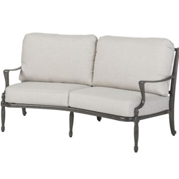 Bel Air Cushion Cast Aluminum Curved Loveseat by Gensun