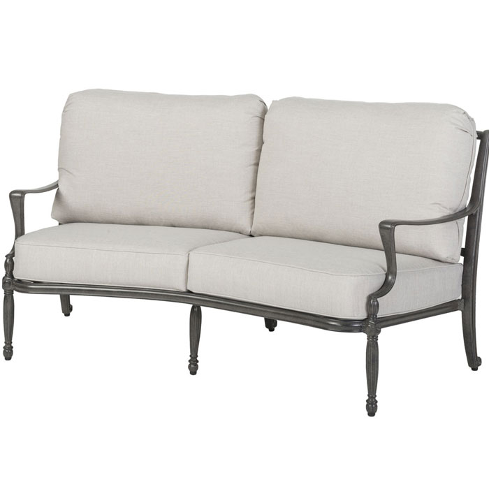 Bel Air Cushion Cast Aluminum Curved Loveseat by Gensun