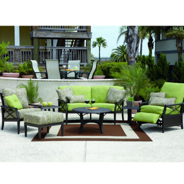 Andover Cushion Aluminum Lounge Set by Woodard