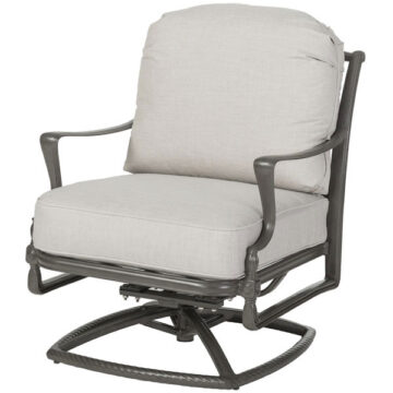 Bel Air Cushion Cast Aluminum Swivel Rocker Chair by Gensun