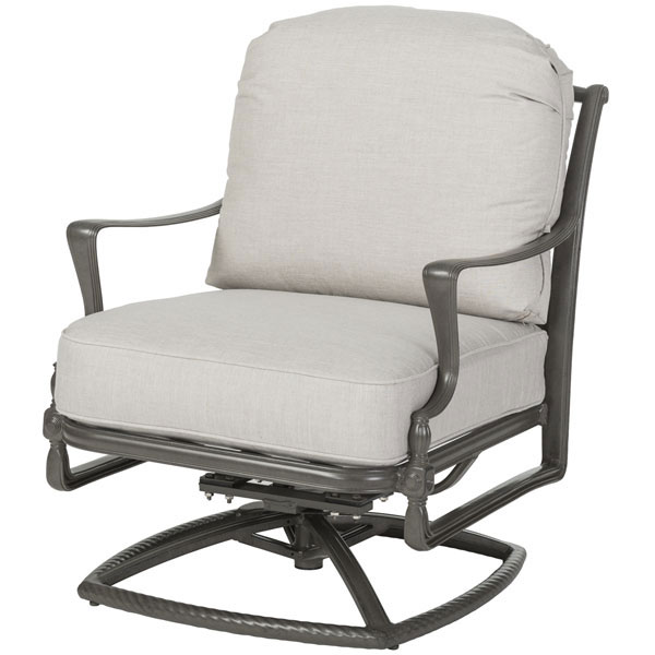 Bel Air Cushion Cast Aluminum Swivel Rocker Chair by Gensun