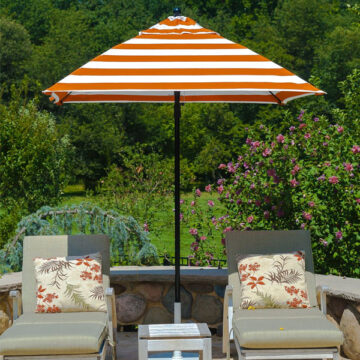 6' Square Monterey Fiberglass Market Pulley Lift Umbrella by Frankford