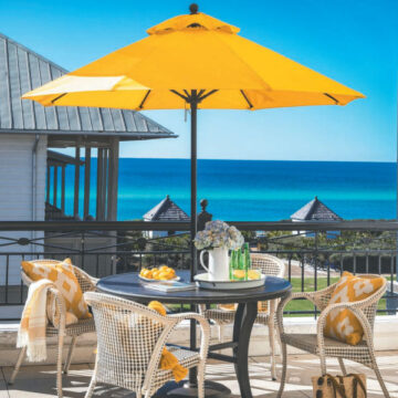 9' Monterey Fiberglass Market Pulley Lift Umbrella by Frankford