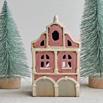 Stoneware Votive Candle House