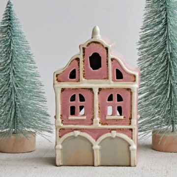 Stoneware Votive Candle House