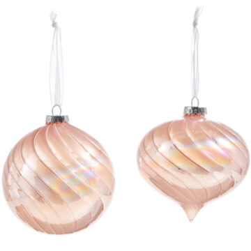4" IRIDESCENT PINK ORNAMENT