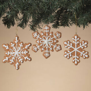 4"H Clay Dough Gingerbread Snowflake Ornament