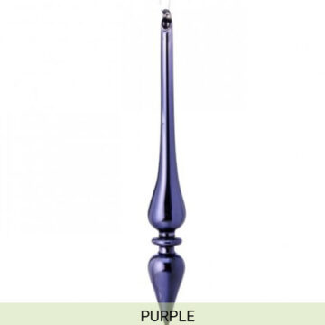 9" SHINY PURPLE GLASS FINIAL ORNAMENT