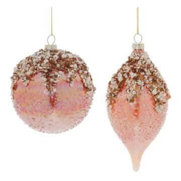 Pink Glass and Sequin Ornament