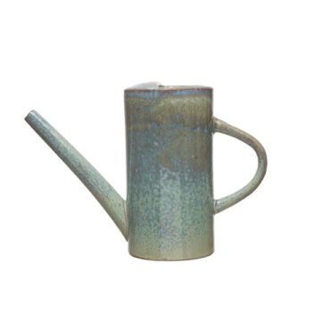 Stoneware Watering Can with Reactive Glaze