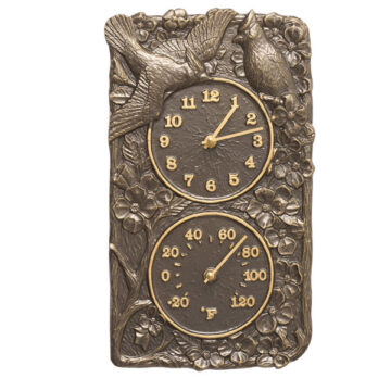 Cardinal Indoor Outdoor Wall Clock / Thermometer- French Bronze
