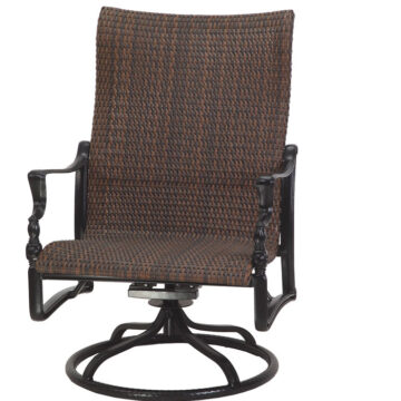 Bel Air Woven Cast Aluminum High Back Swivel Rocker Lounge Chair by Gensun