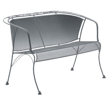 Briarwood Wrought Iron Barrel Loveseat by Woodard