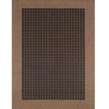 Checkered Field Rug in Black and Cocoa