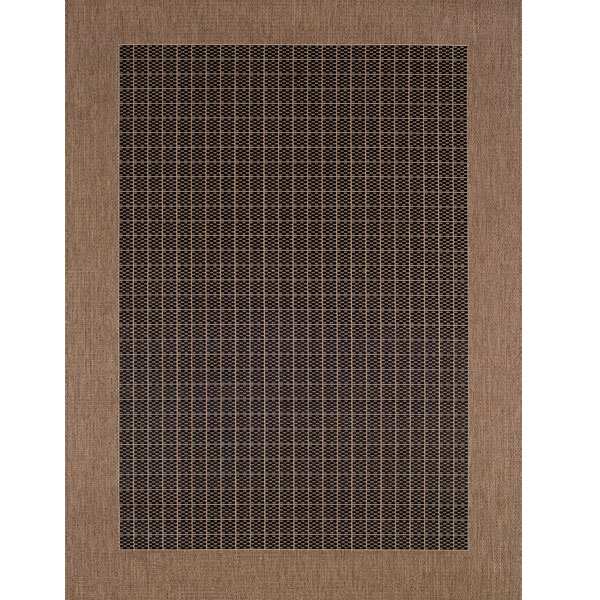 Checkered Field Rug in Black and Cocoa