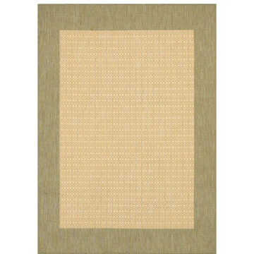Checkered Field Rug in Natural and Green