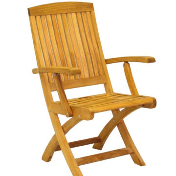 Teak Braxton Folding Arm Chair by Three Birds Casual