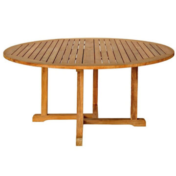 Teak Oxford 60 inch Round Dining Table by Three Birds Casual
